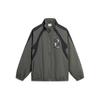 Li Ning X Mister Cartoon Collaboration Badfive Series Color Block Letter Zipper Stand Collar Long Sleeve Jacket Men Jacket Graphite-Gray AFDT857-1