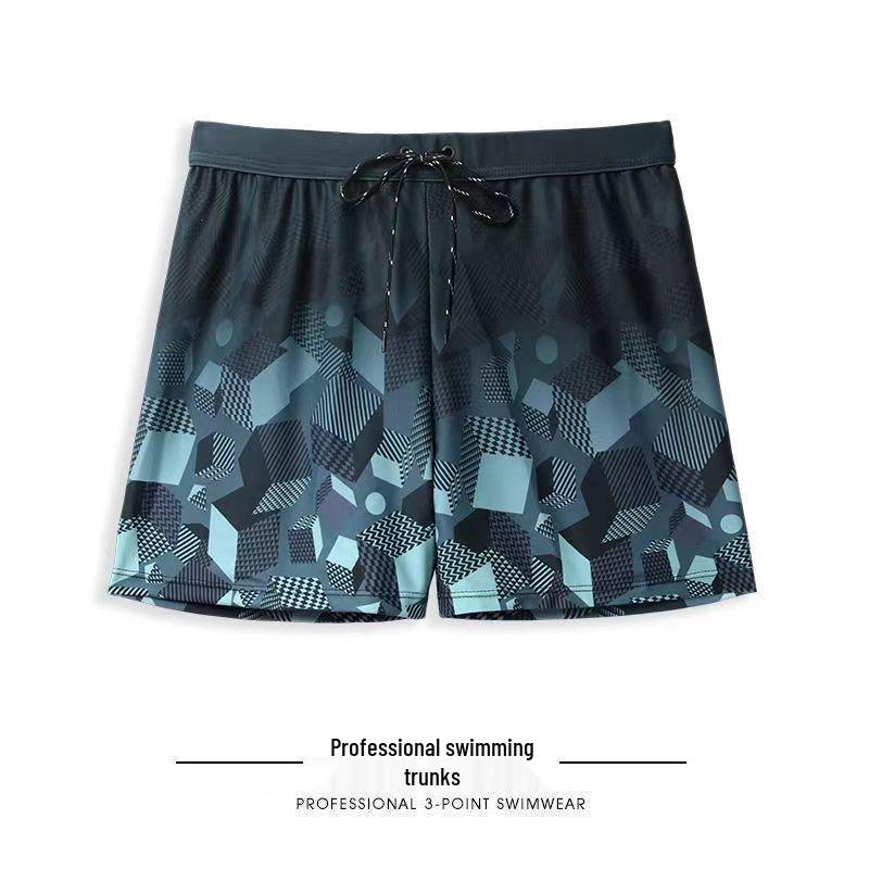 Men's Quick-Dry Swim Trunks Set: Swimwear with Loose Square Leg, Professional Swim Goggles & Cap Included