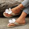Fashion New Flat Bottomed Women's Slippers Beach Shoes Home Casual Sandals Ultra Lightweight Slippers White Flower Shoes