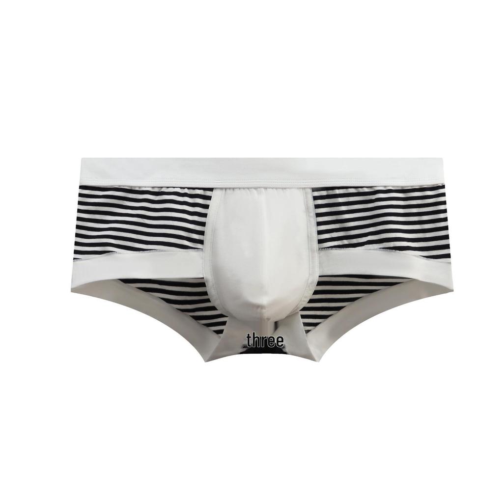 2025 Мужские классические полосатые трусы-слипы с низкой посадкой - Сексуальные, из чистого хлопка, высокоэластичные