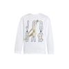 Jordan Logo Long Sleeve Crewneck Sweatshirt Kids Tops White JD2142066GS-001