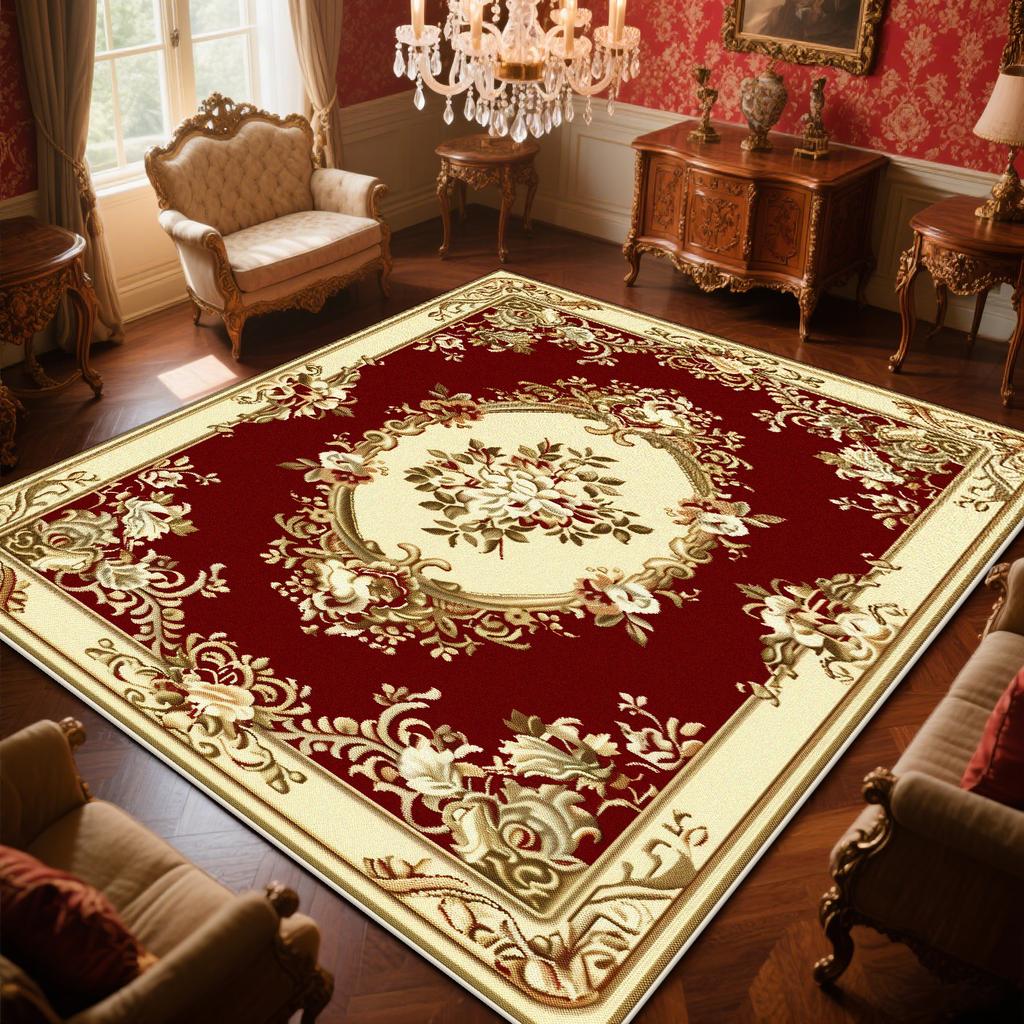 Persian Luxury Red Carpet Living Room Large Size Rug Non-slip Coffee Tables Mat Home Decoration Bedroom Lounge Rug 200x300cm