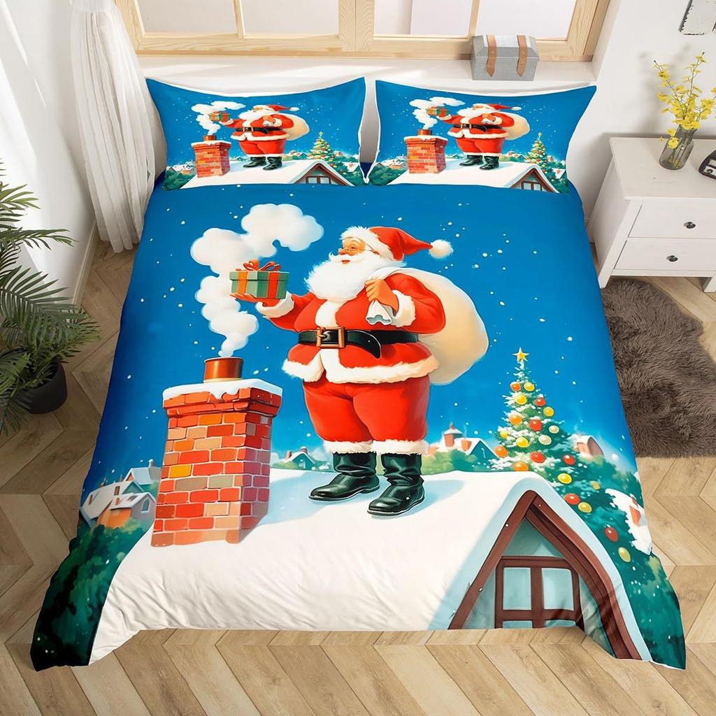 Christmas-themed Down Comforter Set Bedding Set 3-piece Duvet Cover Set