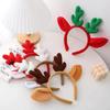 Korean Cute Christmas Reindeer Antler Headband: Plush Hair Accessory for Washing Face & Going Out