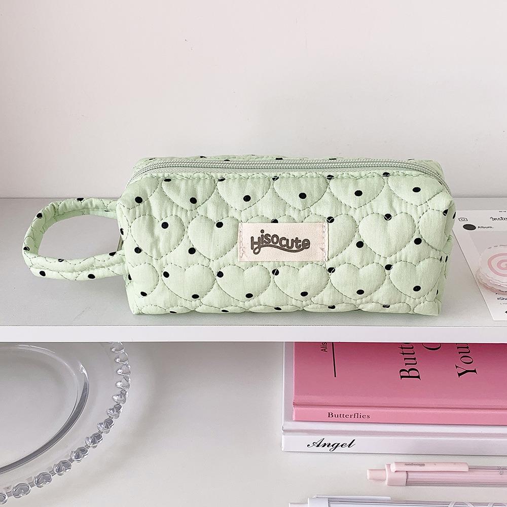 Large Capacity Pen Bag Polka Dot Design Pencil Pouch Multi-functional Pencil Case  Students