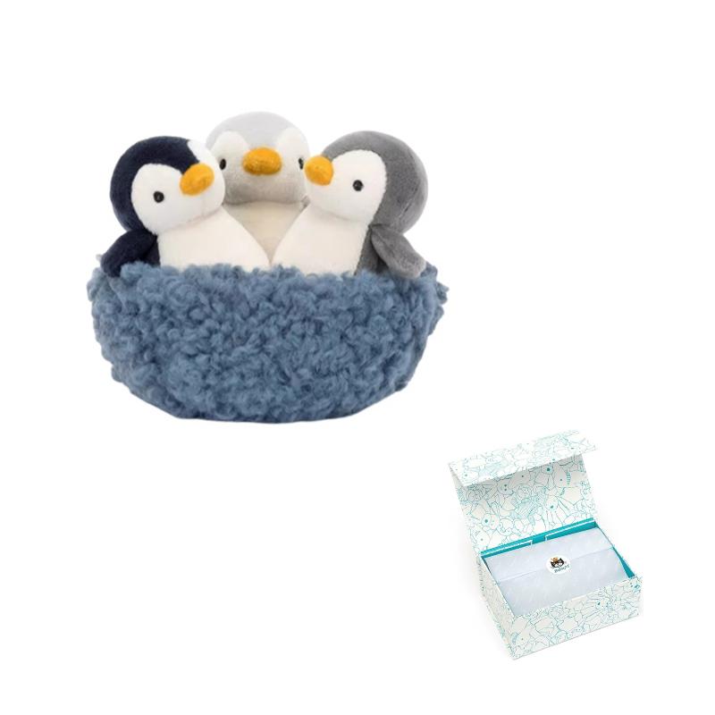 JELLYCAT Серия «Арктика и Антарктика» пингвин, строящий гнездо, кукла, плюшевая игрушка, высота 11 см