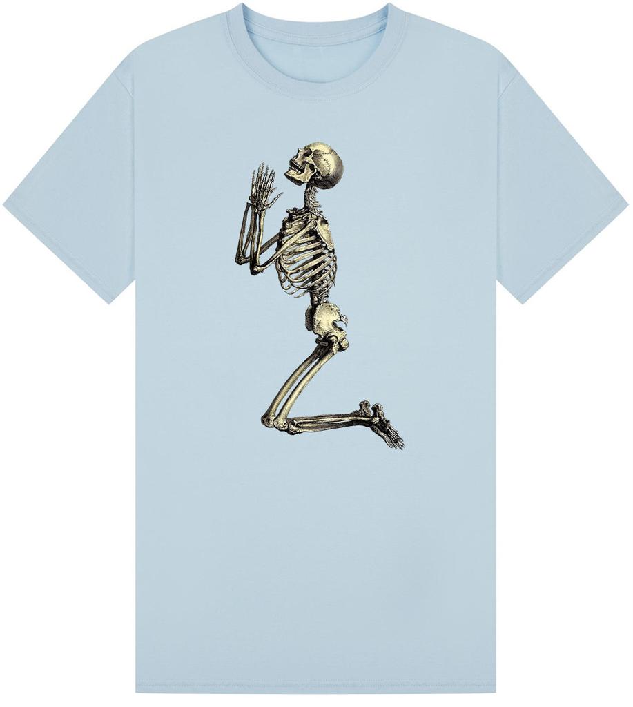 New 2026 Retro Religious Prayer Skeleton Street 3D Printed Unisex Tshirt Shirt Harajuku Round Neck Short Sleeve Top Clothing
