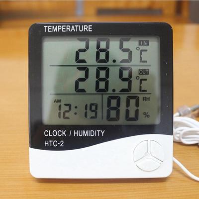 1 шт., цифровой ЖК-термометр, гигрометр, метеостанция для дома, дома и улицы, C/F, измеритель температуры и влажности с будильником