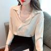 Fashion New 2024 Autumn Long Sleeve Turn Down Collar Office Lady Apricot Chiffon Blouse Shirt Women Tops Blouses Shirts J530