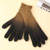 Gradient Color Touch Screen Mitten Cold-Proof Thicken Warm Gloves Winter Knitted Gloves  Riding