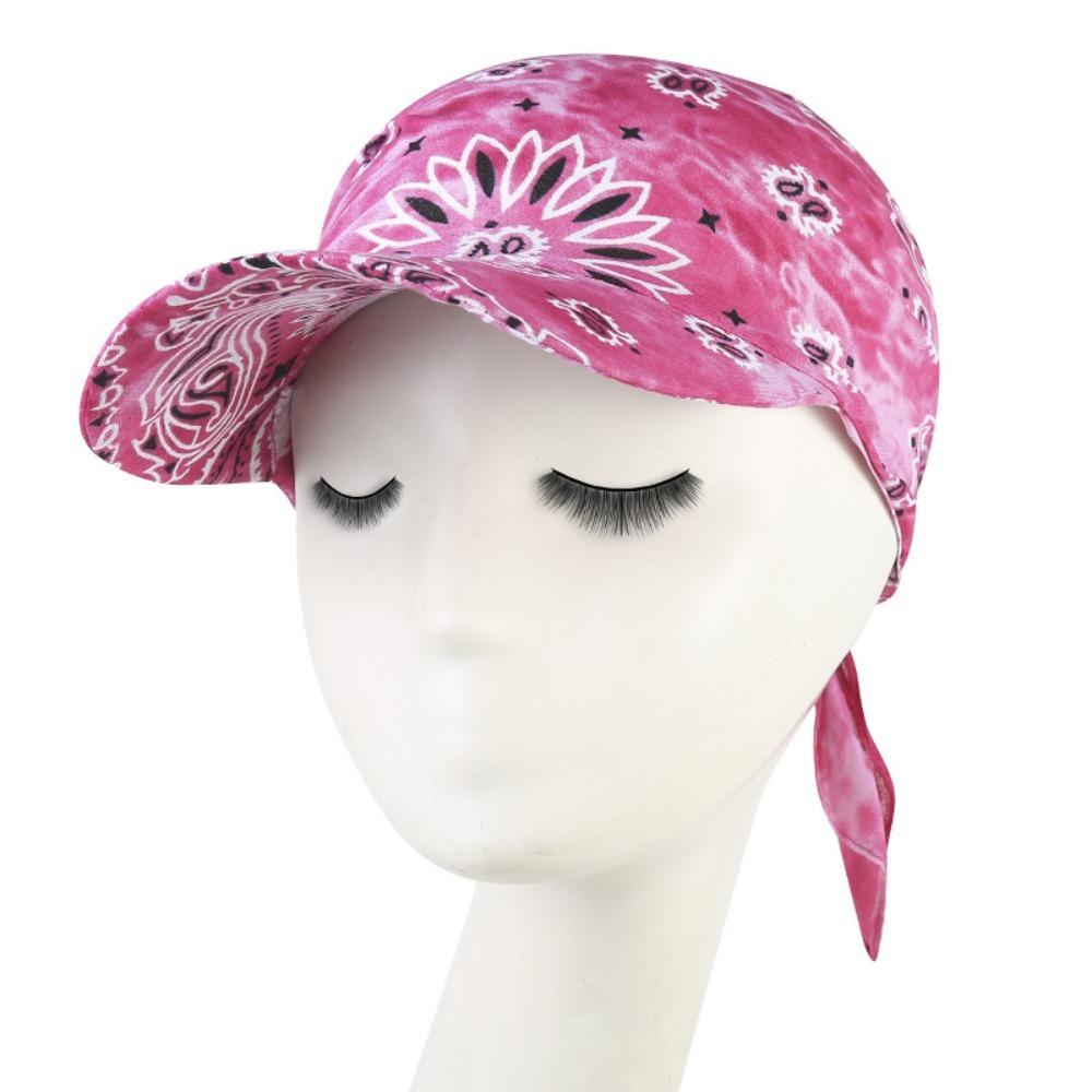 Fashion Wide Brim Baseball Caps Head Scarf Lightweight Pre-Tied Sun Visor Turban Breathable Bandana Scarf Cap Women Outdoor
