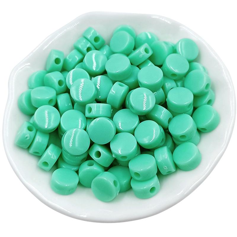 8/10mm Cream Flat Beads Jewelry Accessories Fashion 100Pcs Bracelet Necklace Making Macaron Color System DIY Round