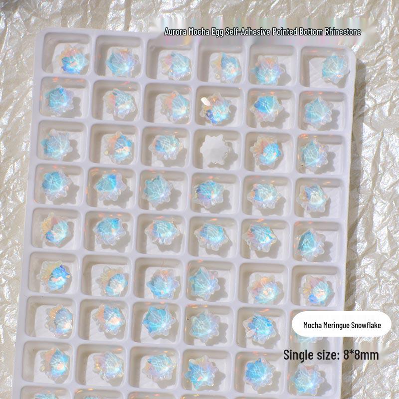 Нейл-арт Мокко Аврора: 3D Блестящие Хрустальные Украшения для Потрясающего Синего Светового Декора