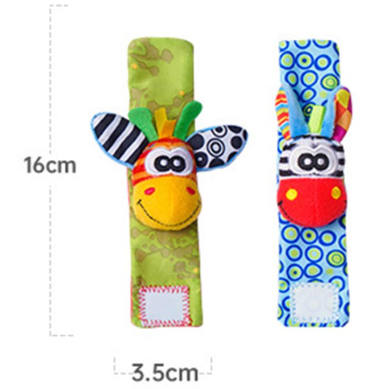 Детские игрушки для раннего образования 0-6 месяцев, детский браслет с рисунком насекомых, детская ручная погремушка, игрушка, погремушка в виде животных