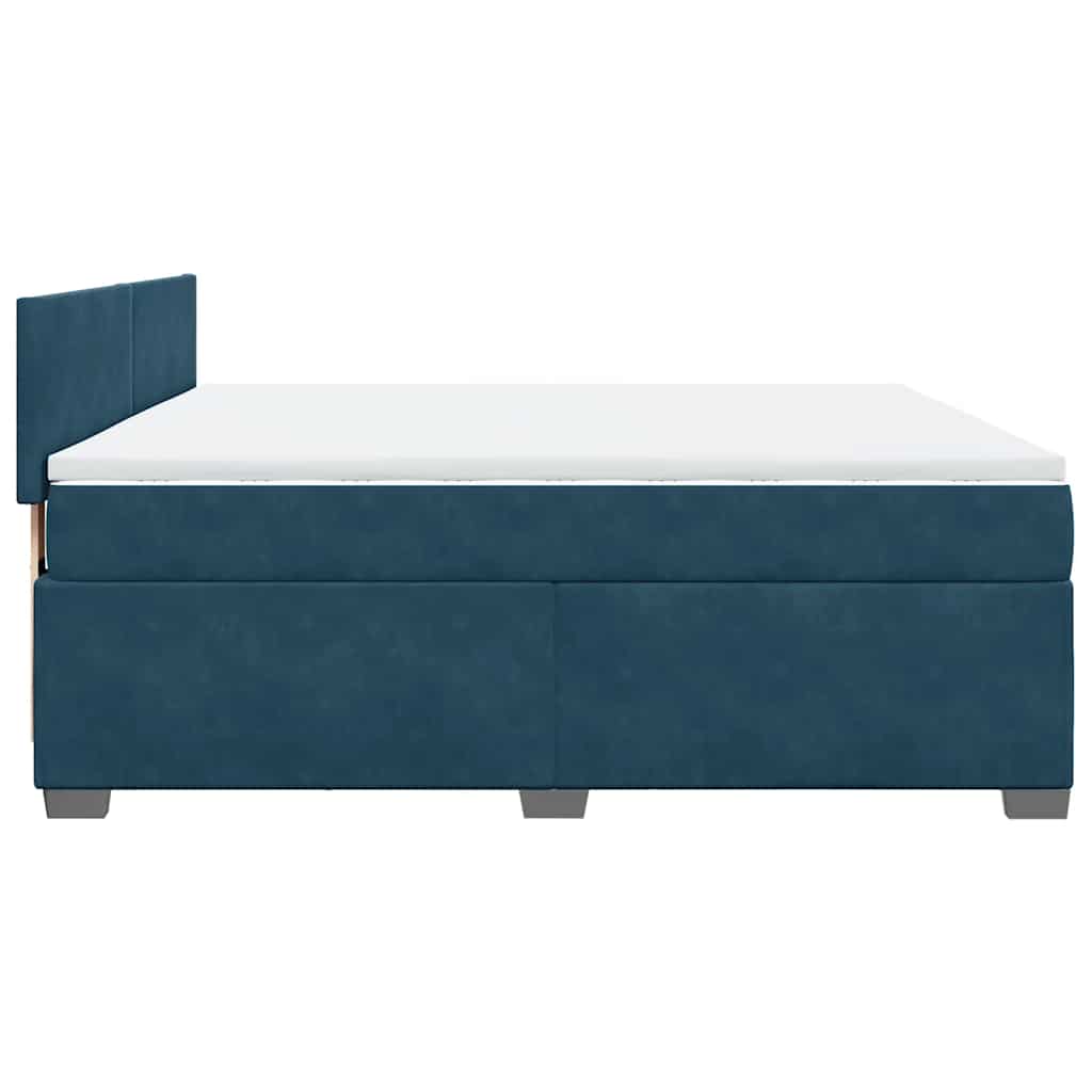 Box Spring Bed with Mattress Blue 180 x 200 cm Velvet