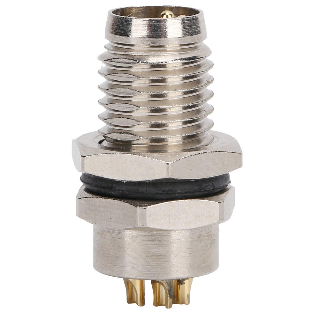 4Pin M8 Needle Socket Back Board Mounted Industrial Connector Aviation Connector  Field Assembly