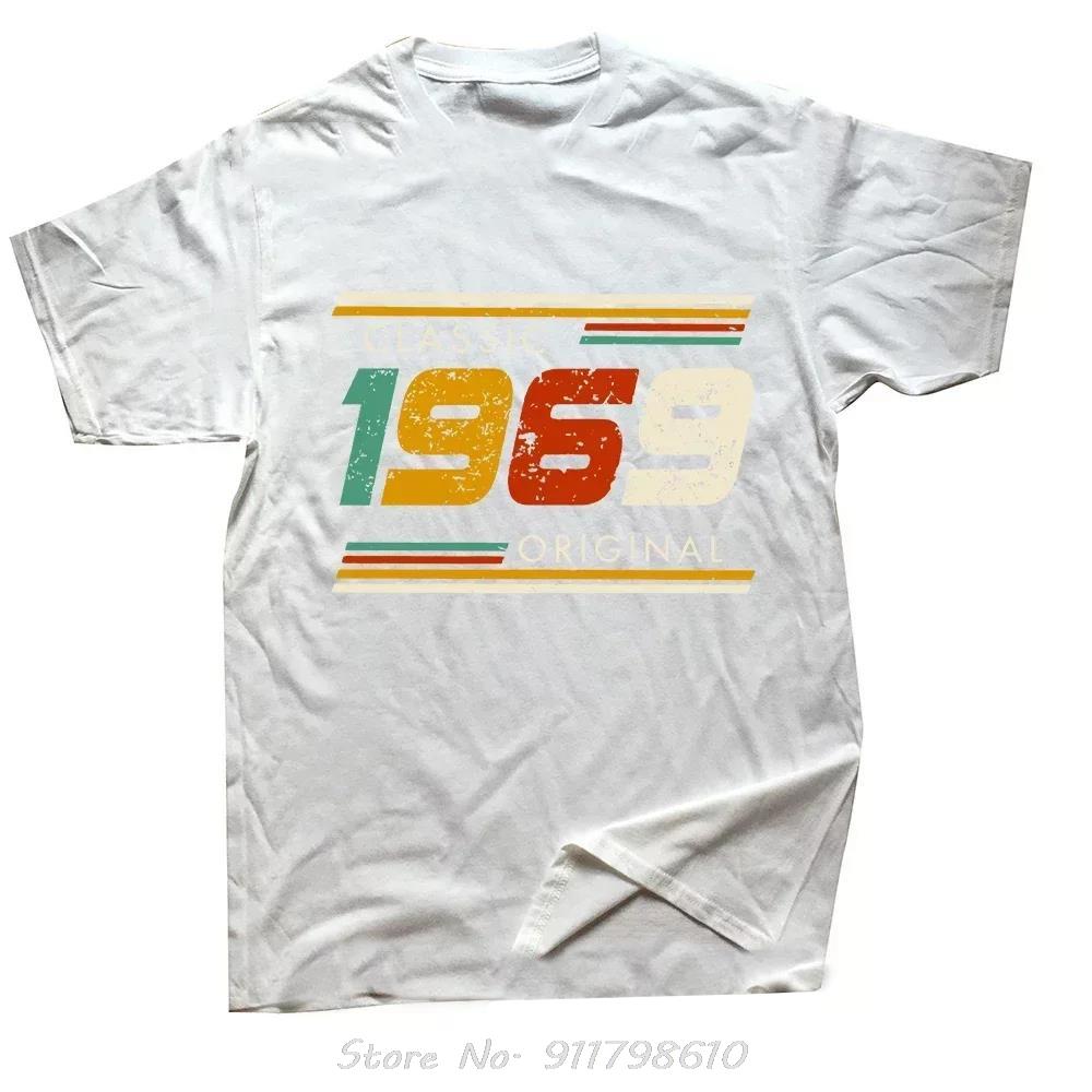 Мужская одежда 55 лет Винтажная футболка 1969 года Ограниченная серия Оверсайз Футболка с круглым вырезом Модная фитнес-футболка Повседневная хлопковая футболка