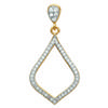 [L4678] - Gold Plated Pendant 'Sissi' White Gold - 33x16 Mm