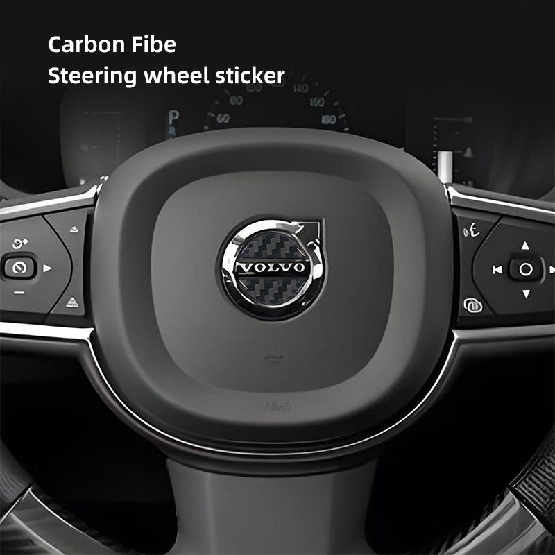 Car Steering Wheel Stickers Carbon Fiber Sticker Accessories For Volvo Xc60 Xc90 V40 V60 S60 V50 V90 S80 C40 XC40 V70 Rdesign