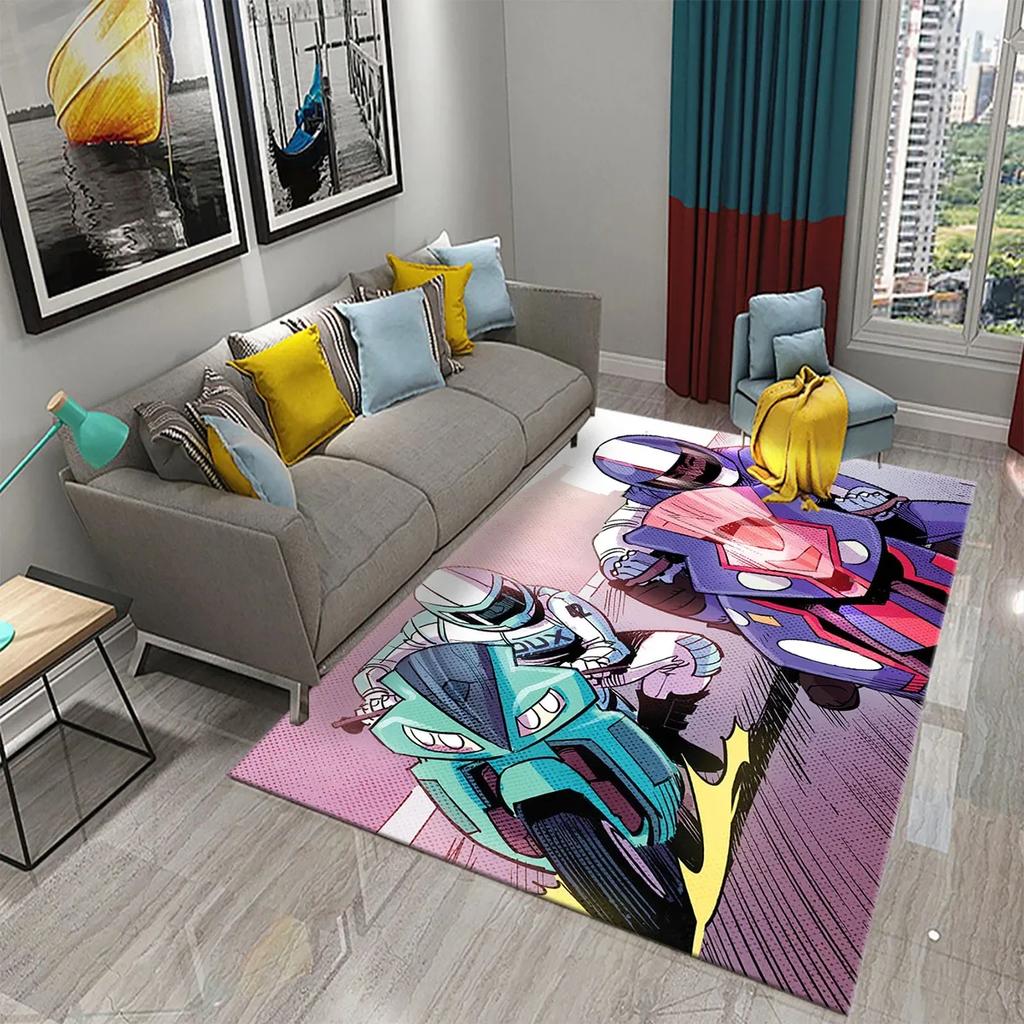 3D Винтажный Крутой Классический Мотоцикл Ковер Картина маслом Искусство Ковер Дом Спальня Гостиная Украшения Коврик для ванной Нескользящий