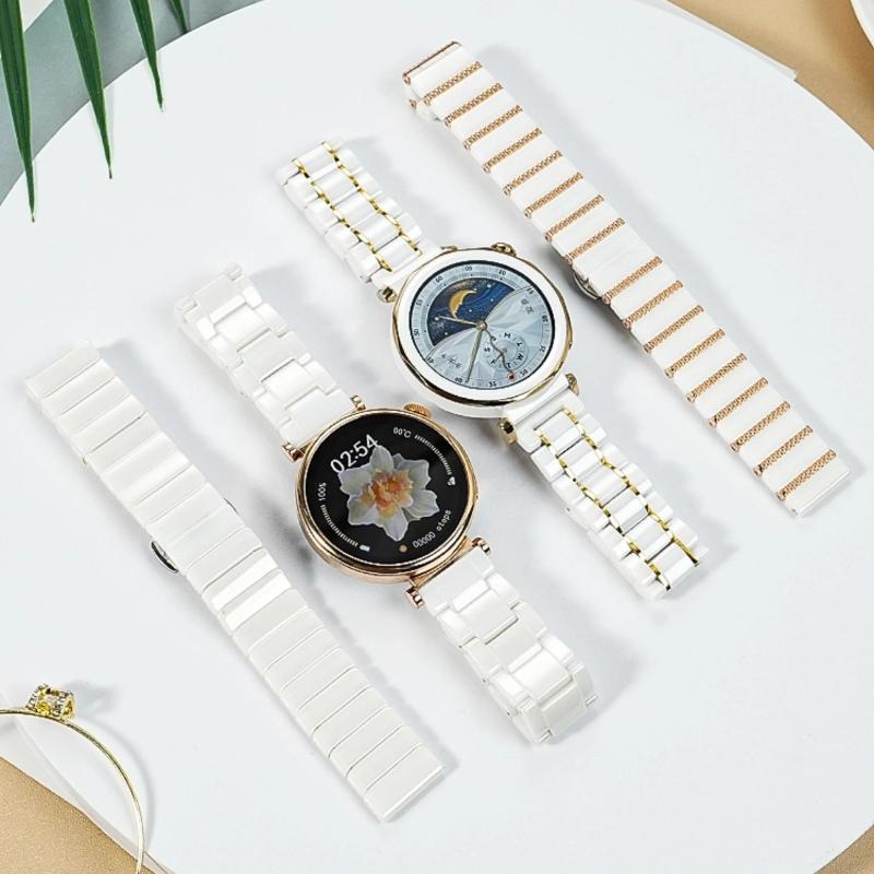 18 мм 20 22 мм Для ремешка умных часов Huawei watch 4/GT 5 Pro/4/3 Pro Белая керамика часы GT4 pro мужские женские Ремешок для часов 41 42 мм 46 мм