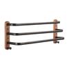 40cm-60cm Wood Bathroom Towel Rack Black/White Aluminum Towel Holder Wall Hanging Multi Pole Triple Towel Bar With Hook
