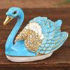 Мини-шкатулка для украшений "Лебедь" с инкрустацией, органайзер для драгоценностей, эмалированный, изысканный держатель для серег и колец, банка для хранения, уникальный подарок на праздник