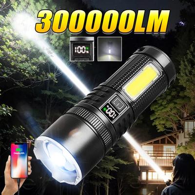 Самый мощный светодиодный фонарик, мощный перезаряжаемый тактический фонарь, встроенный аккумулятор емкостью 6800 мАч, фонарик COB, ручной фонарь для кемпинга