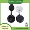All Black NEMA 5-15P US Standard Industrial Plug with Waterproof Cover
