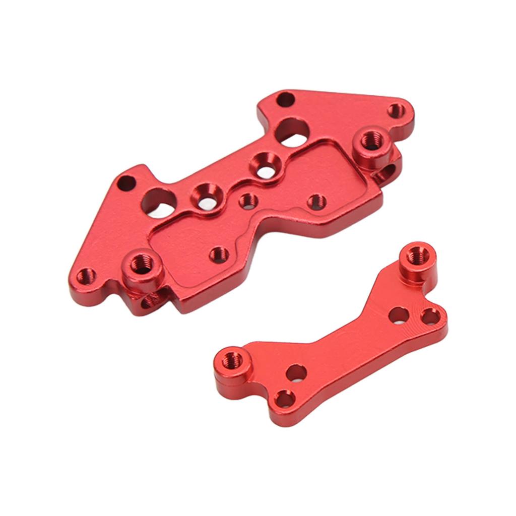 Front Rear Shock Absorber Plates Aluminum Alloy Front Rear Shock Towers for HBX 1 18 18859E 18858E 18857E SUVRed