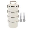 3.3 л 4-ярусный термоизолированный ланч-бокс 304 контейнер для еды из нержавеющей стали круглый штабелируемый бенто-бокс с 2 встроенными вилками и ложками