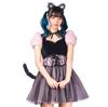 Coquettish Girly Cosplay Halloween Strawberry Cat Cat M Pink Costume Fancy Dress Costume [Clear Stone] Women's