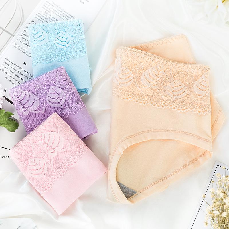5Pcs High Waist Panties Cotton Breathable Women's Underwear Ladies Underpants Size M-XXL
