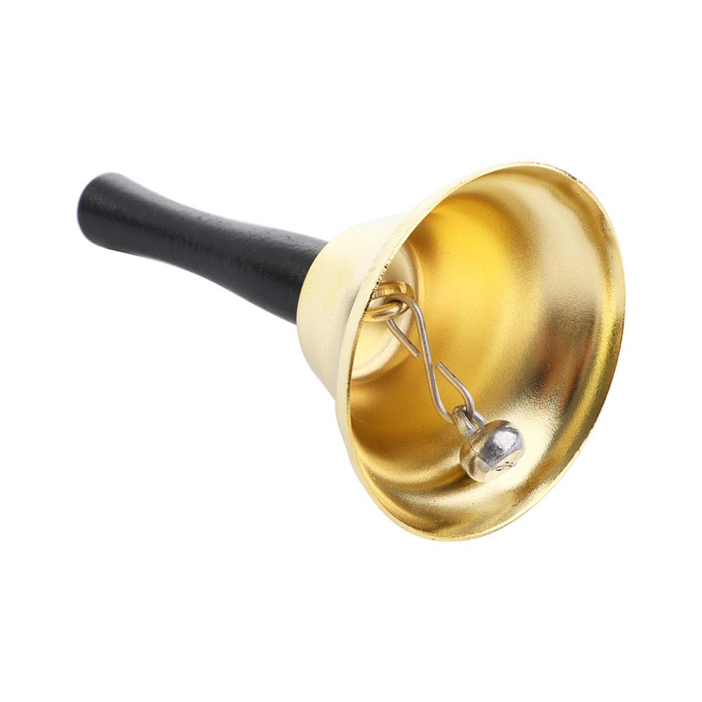 Handheld Party Alarm Wooden Handle Metal Christmas Decor Hand Bell Dinner Ring Call Service
