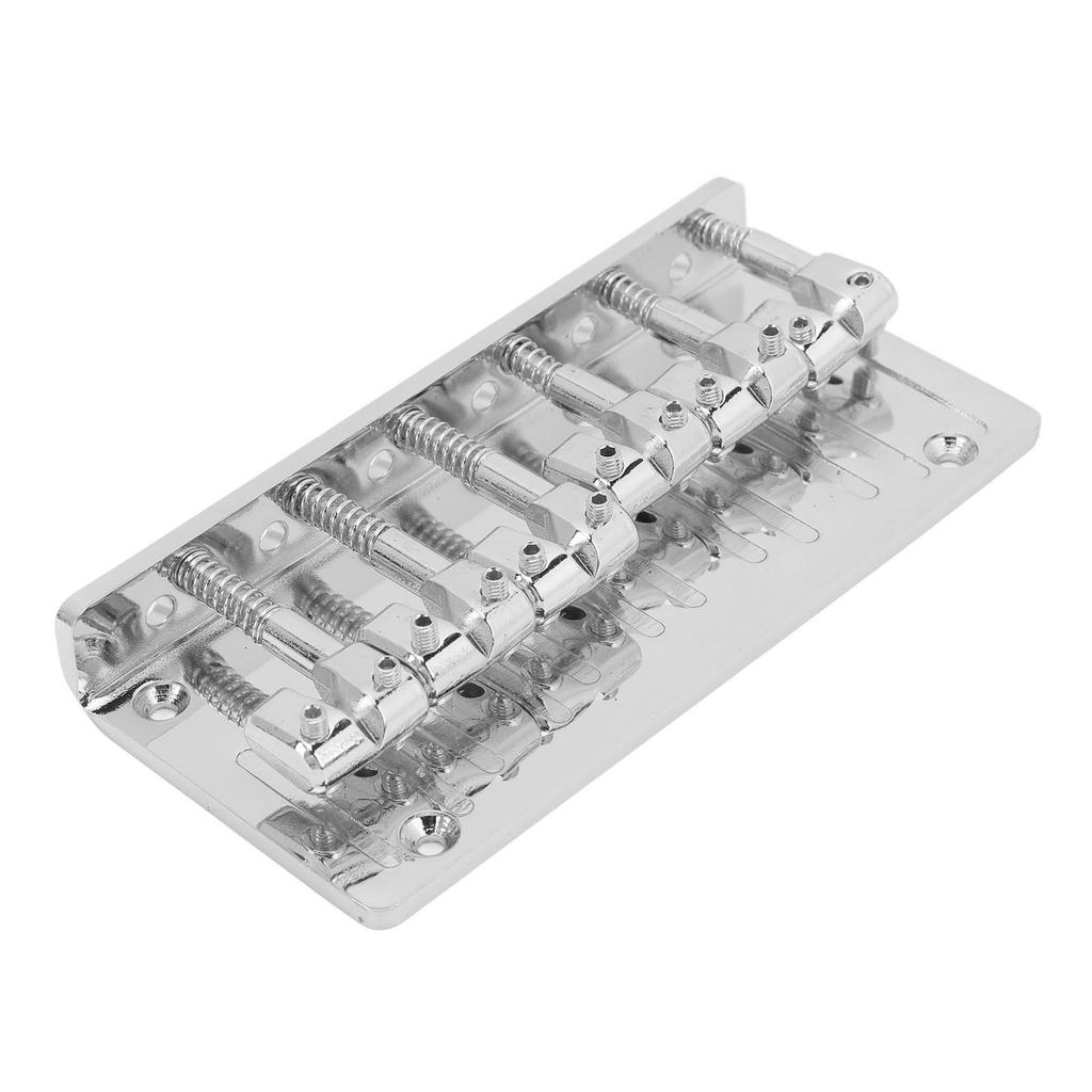 Bass Bridge Zinc Alloy Fixed Type 6 String Electric Bass Bridge Replacement for Practice