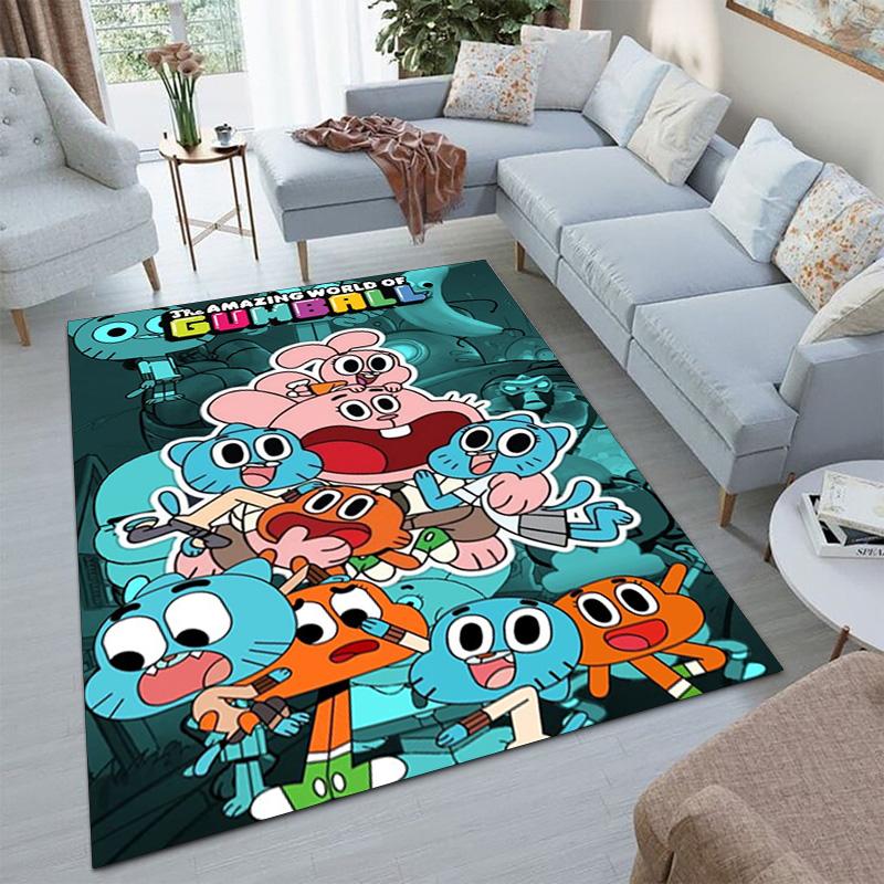 Gumball's World Adventure Carpet Office Decorative Carpet For Living Room Bedroom Door Mat Floor Rug Computer Chair Area Rug perfect holiday gift