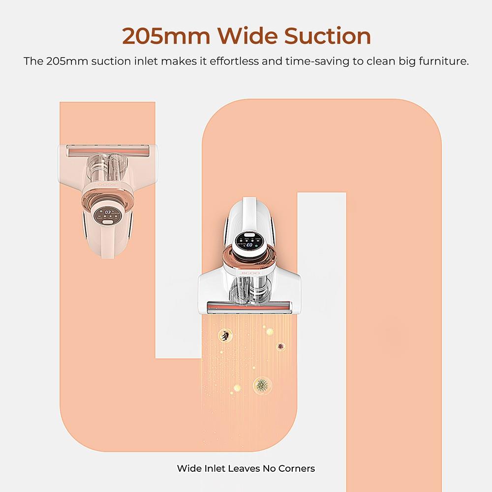 Восстановленный умный пылесос JIGOO J300 с двумя чашками, всасыванием 13 кПа, датчиком пылевых клещей, металлическим валиком-щеткой, горячим воздухом 55℃