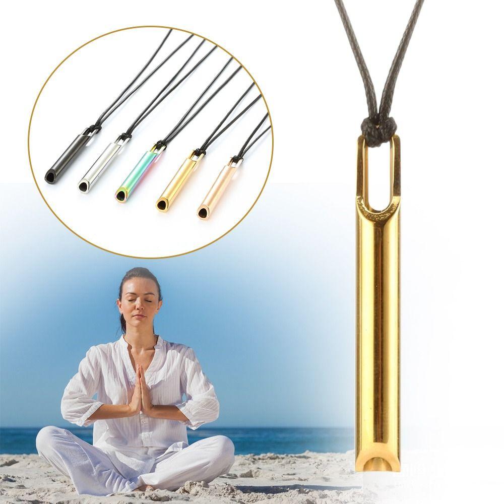 For Anxiety Relief Mindful Breathing Necklace Stress Anxiety Whistle Necklace Yoga Sports