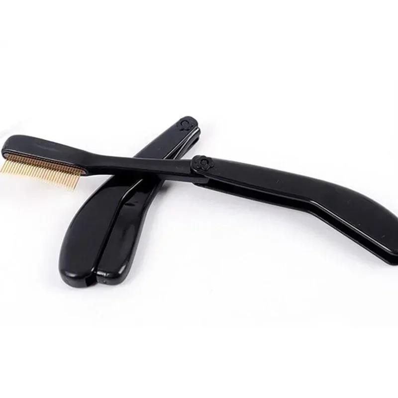 Складная ультратонкая кисть для ресниц из нержавеющей стали, разделитель для ресниц, расческа для бровей и наращенных ресниц, щипцы для завивки ресниц, инструменты для ресниц