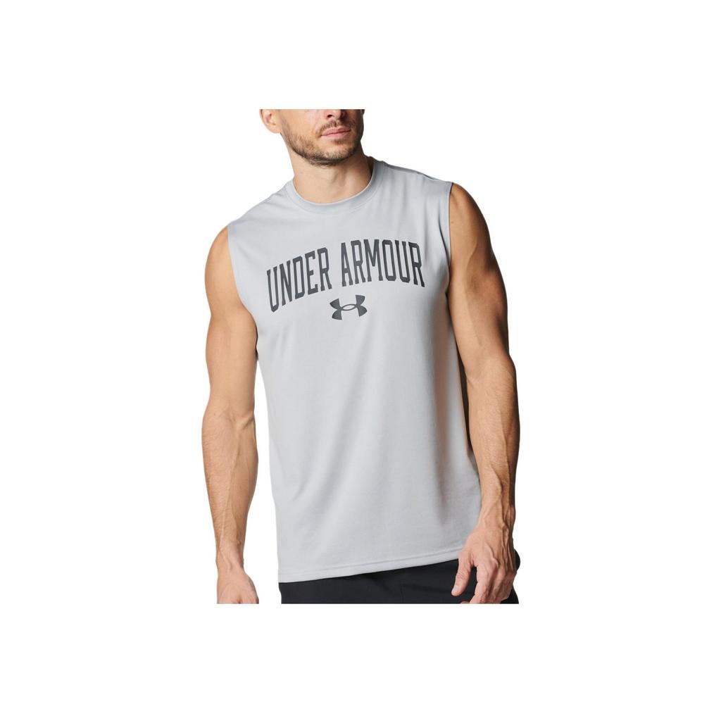Under Armour Tech Comfortable Casual Soft Skin-Friendly Simple Basketball Vest Men Tops Gray 6001541-011