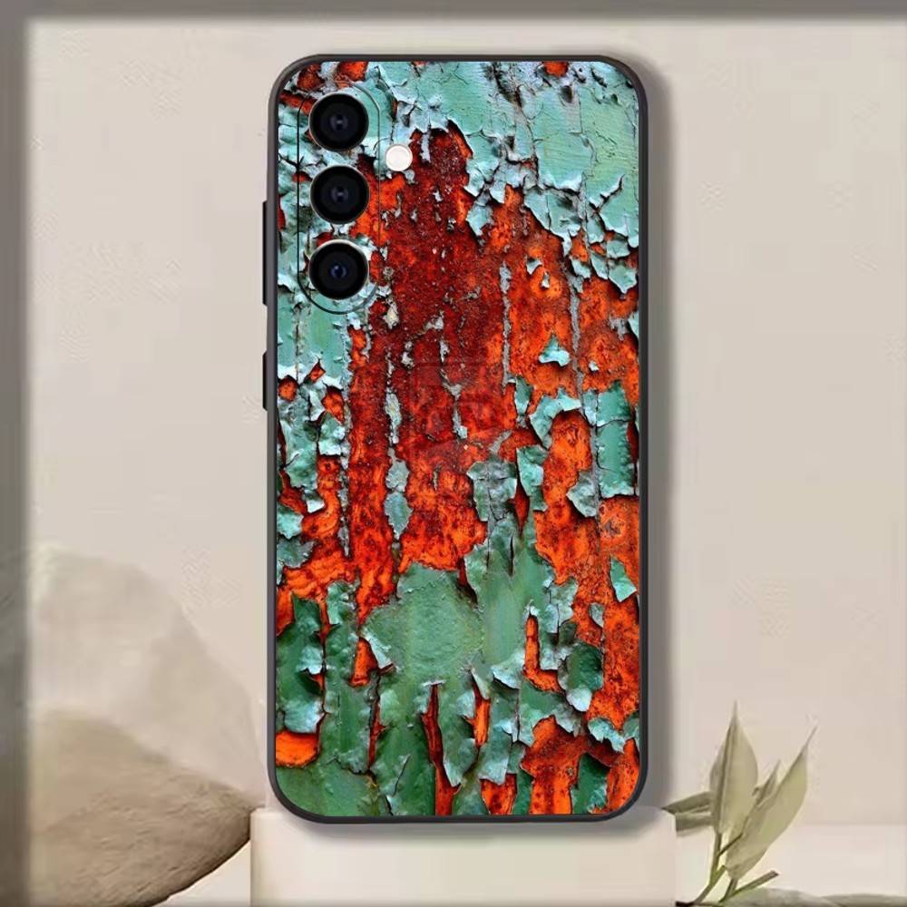 Rust Beauty Phone Case Black Silicone Soft For Samsung Galaxy A73,A72,A71,A70,A53,A52,A51