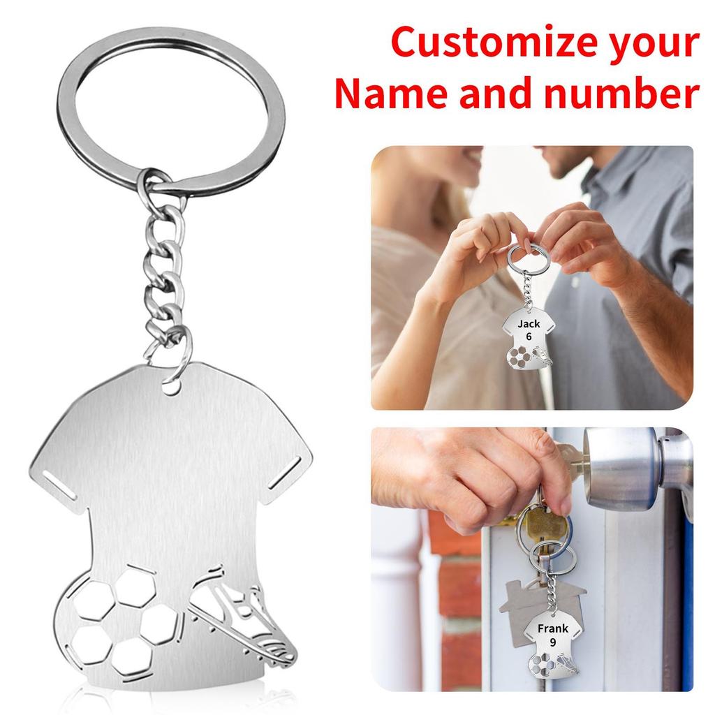 Personalized Name Number Keychain Custom Stainless Steel Keychain