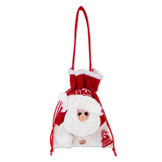 Christmas Candy Bag Snowman Santa Claus Reindeer Doll Bag Drawstring Xmas Goody Holder Favor Bags for Christmas Eve