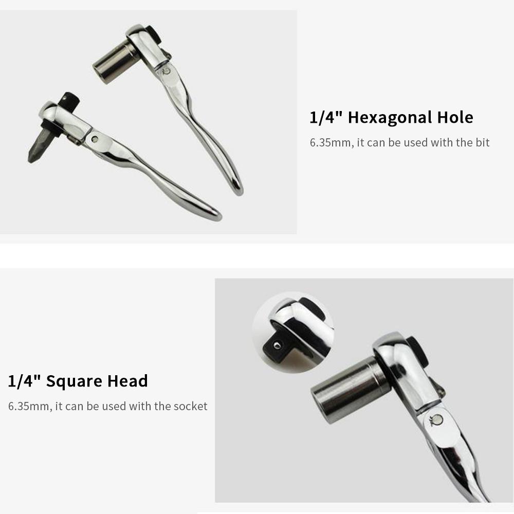 Мини-ключ с храповым механизмом, 14 дюймов, реверсивный ключ с храповым механизмом из хром-ванадиевой стали, 72 зуба, с головкой