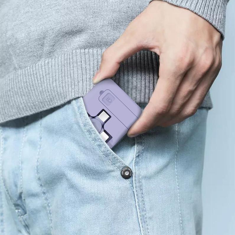 Рулон зарядного кабеля 3 в 1 Macaron Телескопический кронштейн для хранения Зарядный кабель MICRO Lightning TYPE-C