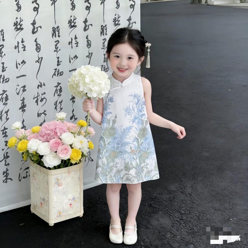 Girls Chinese Style Cheongsam Dress Kids Party Birthday Princess Gown
