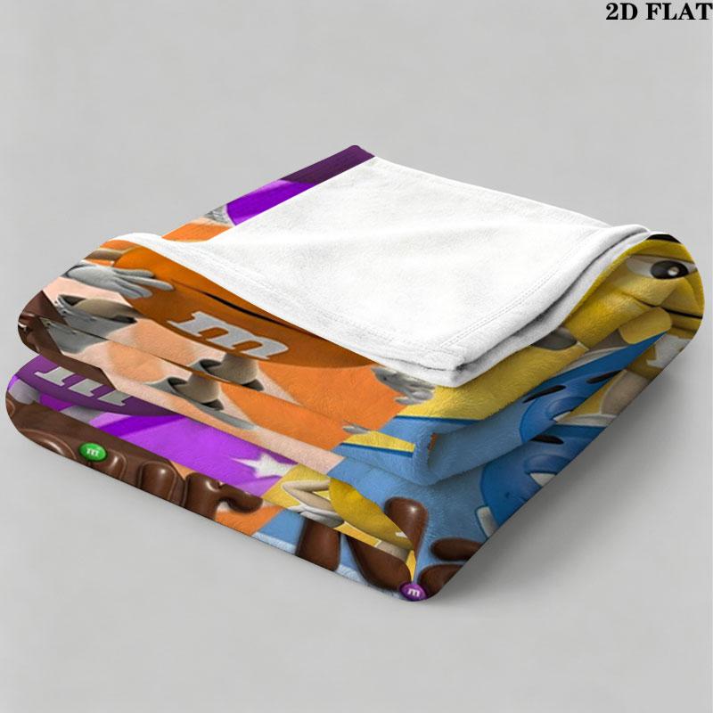 1PC M&M's Custom Name Patterned Flannel Blanket Suitable For All Seasons for Home Decor Warmth and Comfort Gifts Holiday Present