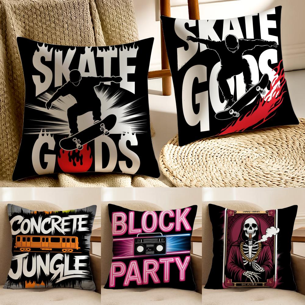 Hiphop Fashion Brand Graffiti Pattern Cushion Cover Pillowcase Antidustmite living Room Sofa Decor Cushion Room