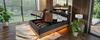 90x200cm Upholstered Single Bed, Headboard with USB Type-C Ports, LED Lighting Head and Foot End, Hydraulic Storage, Gray, Linen (Without Mattress)