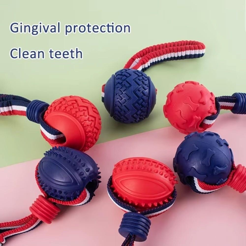 Teeth Cleaning Knot Cotton Rope Dog Toy TPR Dog Training Ball for Small Medium Large Dog